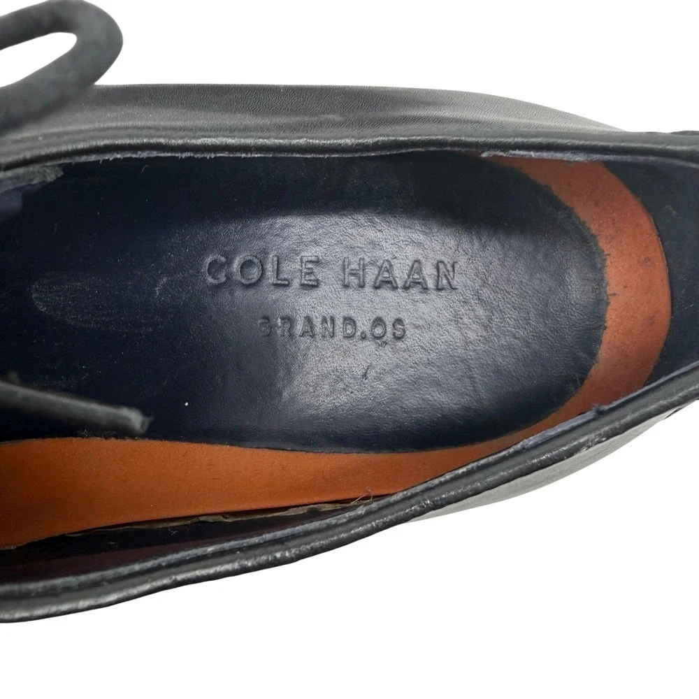 Cole Haan Grand.OS Mens Black Leather Cap Toe Oxford Dress Shoes Size 8.5 M
